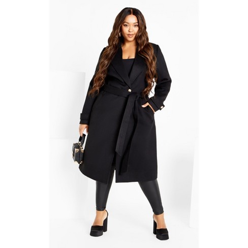 Plus size black clearance coat