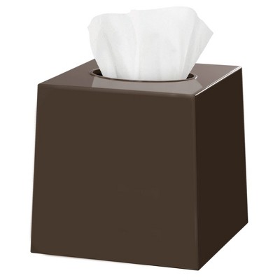 Dwellza Home Square Plastic Decorative Facial Tissue Box Cover Fits Any Vanity Countertop, Bedroom Dresser, Office, Or Bathroom Decor