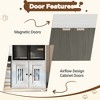 Cat Litter Box Enclosure Furniture, Double Layer Cat House with Door, Cat House with Ladder - 4 of 4
