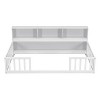CAVINAS Twin Size Wood Montessori Bed with House-Shaped Headboard,Modern Floor Bed with Slats and Handrails,Toddler Bed for Bedroom - 4 of 4