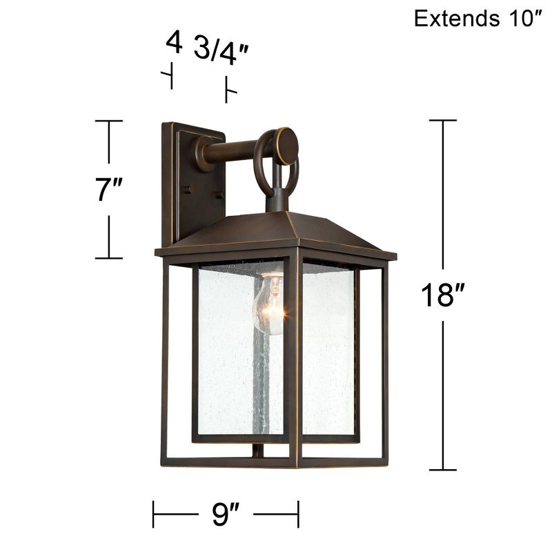John Timberland Califa Mission Outdoor Wall Light Fixture Bronze 18" Clear Textured Glass for Post Exterior Barn Deck House Porch Yard Posts Patio, 4 of 8