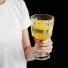 Slickblue Set of 6 Polyhedron Beverage Goblets - 9 oz, Clear Glass with Faceted Design - 3 of 4