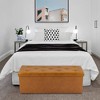 Itopfox Folding Ottoman Bench with Storage, PU Leather Foot Rest, Collapsible Chest for Living Room, Bedroom, Entryway, Light Brown - 2 of 4