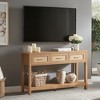 Resenkos Console Desk Table, Console Table, Entryway Table, Side Table, Display Table,Console Table with Rattan 3 Drawers, 2 Tier Long Behind Couch - 3 of 4