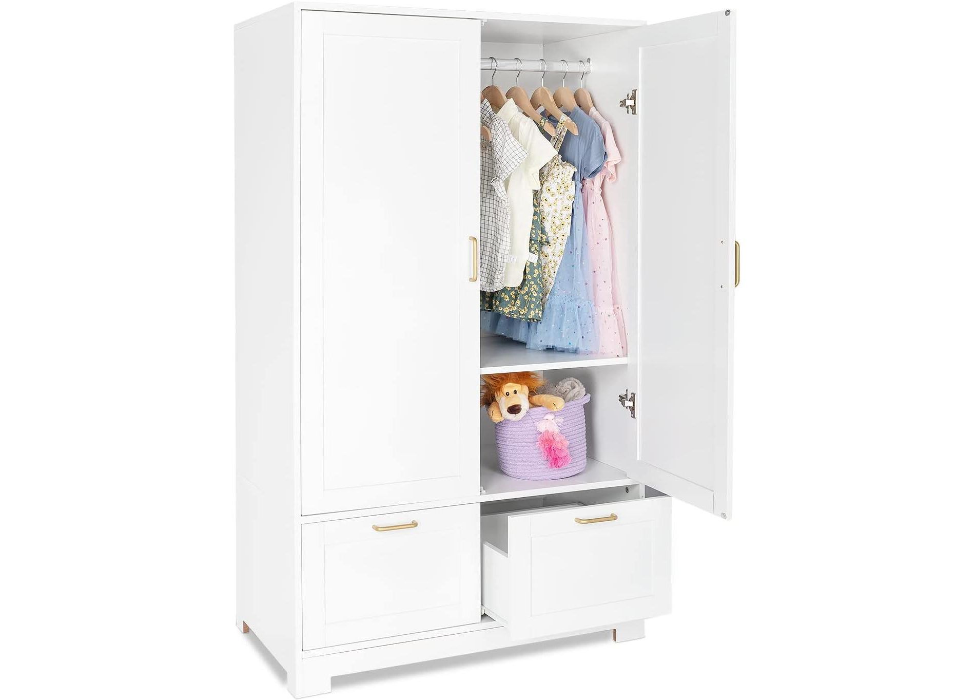 VINGLI Armoire Wardrobe Closet with Doors and Drawers, Wardrobe Cabinet, Armoire with Drawers