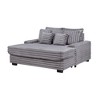 Corduroy Oversized Chaise Lounge Chair with Cupholders, USB Charging Port and Full Foam Seating - 2 of 4