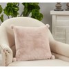 18"x18" Poly-Filled Faux Rabbit Fur Square Throw Pillow - Saro Lifestyle - image 2 of 3