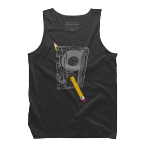Men's Design By Humans Old School Pencil Rewind By clingcling Tank Top - 1 of 3