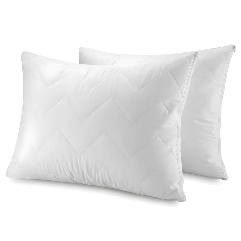 Waterguard Quilted Waterprof Cotton Top Pillow Protector Set of 2 White, 2 of 10