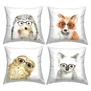 Stupell Industries Adorable Forest Animals Hipster Glasses Owl Fox (Set of 4) - 1 of 3