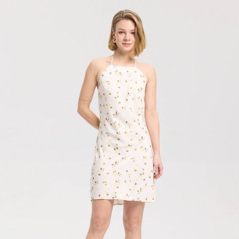 Женские платья A New Day Women's Satin Mini Dress - A New Day™ Cream Floral M