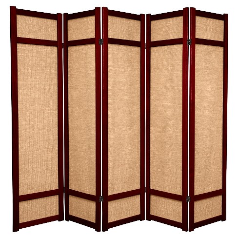 Oriental Furniture Tall Eudes Shoji Screen, Rosewood, 3 Panels