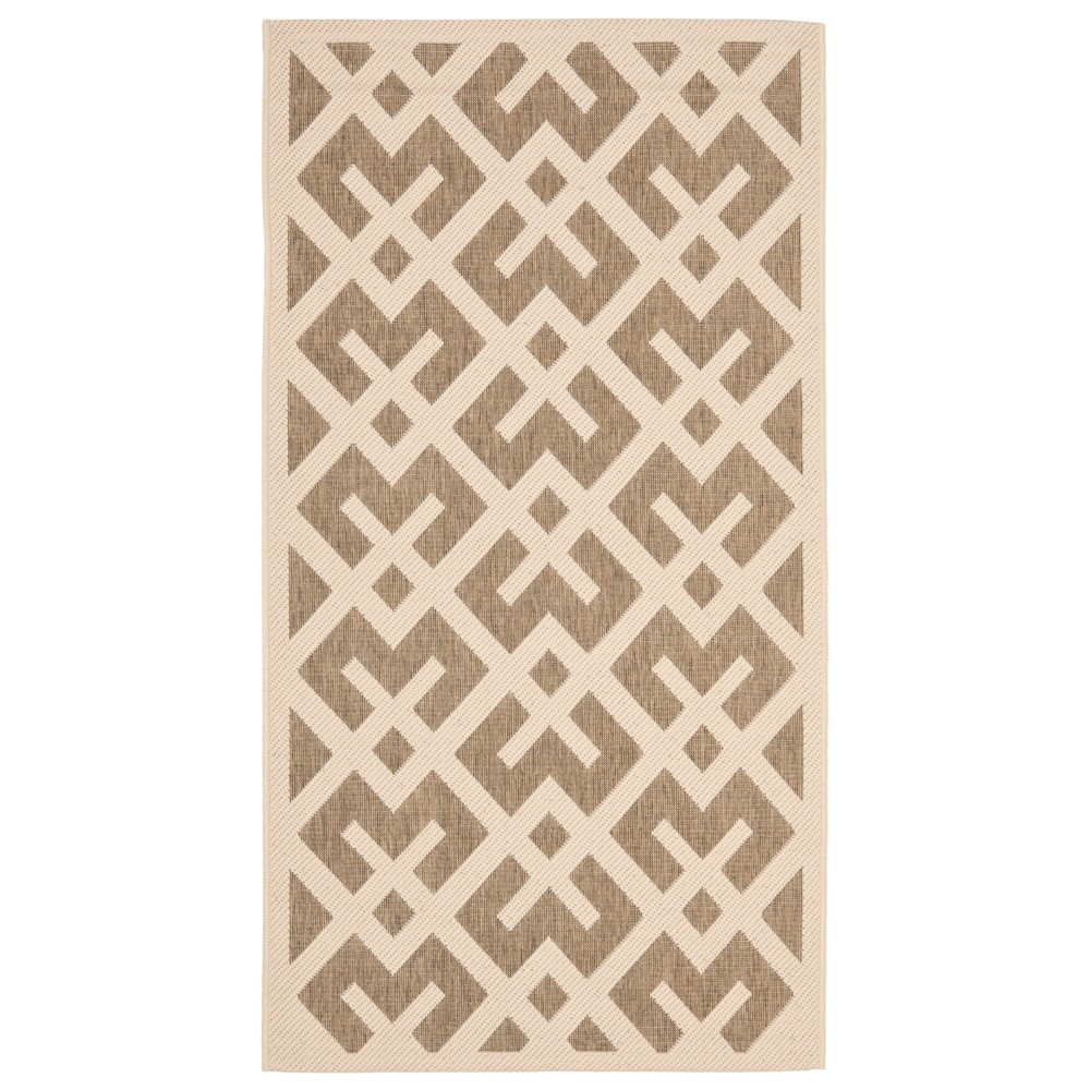 2'X3'7in Rectangle Claudette Patio Rug Brown/Bone - Safavieh