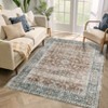Vintage Washable Area Rug Non Slip Non Shedding Traditional Floor Cover with Floral Print Stain Resistant Indoor Foldable Mat for Living Room Bedroom - 3 of 4