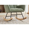 NicBex Accent Chair Modern Rocking Chair with Solid Wood Legs Upholstered Glider Rocking Chair with High Backrest for Living Room, Bedroom - 3 of 4