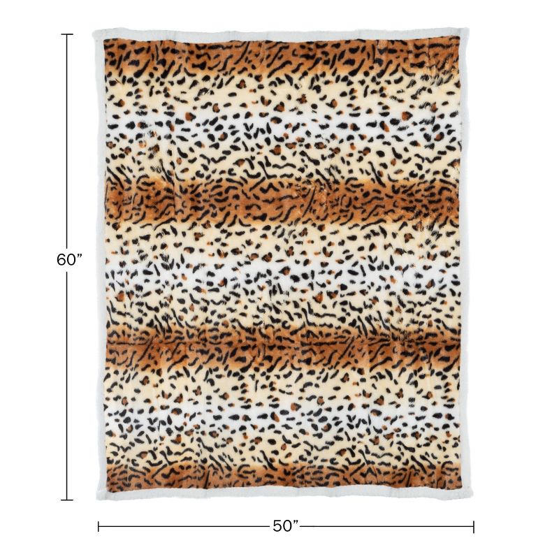 Hastings Home Fleece Blanket Throw - 50" x 60", Tiger Print, 5 of 9