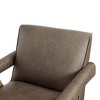 PAGED Accent Chair Modern Living Room Chairs Faux Leather Arm Chair with V Shape Legs and Floor Glides for Office - 3 of 4