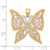 Black Bow Jewelry 14k Yellow & Rose Gold with White Rhodium 33mm Butterfly Pendant - 4 of 4
