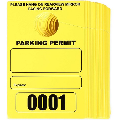 Juvale 100 Pack Temporary Parking Permit Hang Tags Numbered 0001