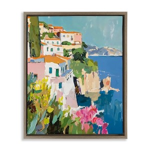 Stupell Industries Italian Coast Abstraction Floating Frame Canvas Art - 1 of 4