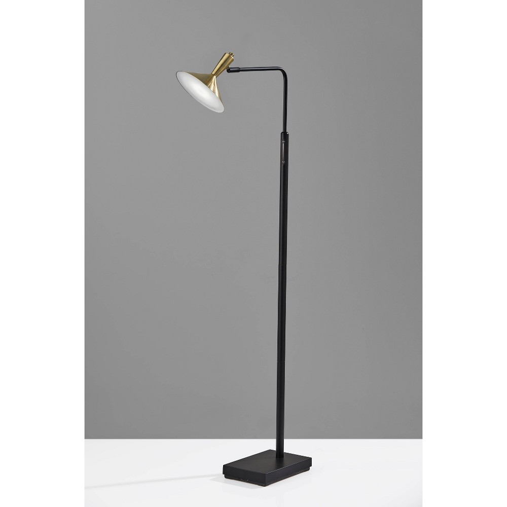 Photos - Floodlight / Street Light Adesso Lucas Floor Lamp  Black  (Includes LED Light Bulb)