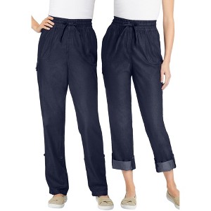 Woman Within Plus Size Petite Convertible Length Cargo Pant/Capri - 1 of 4
