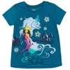 Disney Frozen Moana Princess Tiana Floral Peplum T-Shirt and French Terry Shorts Outfit Set Toddler to Big Kid - 3 of 4