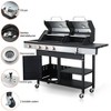 48.6 inch 3 Burner Propane Gas BBQ Grill with Side Burner, 37,230 BTU Stainless Steel Dual Fuel BBQ Grill With Enameled Cast Iron Grate for Camping - 2 of 4