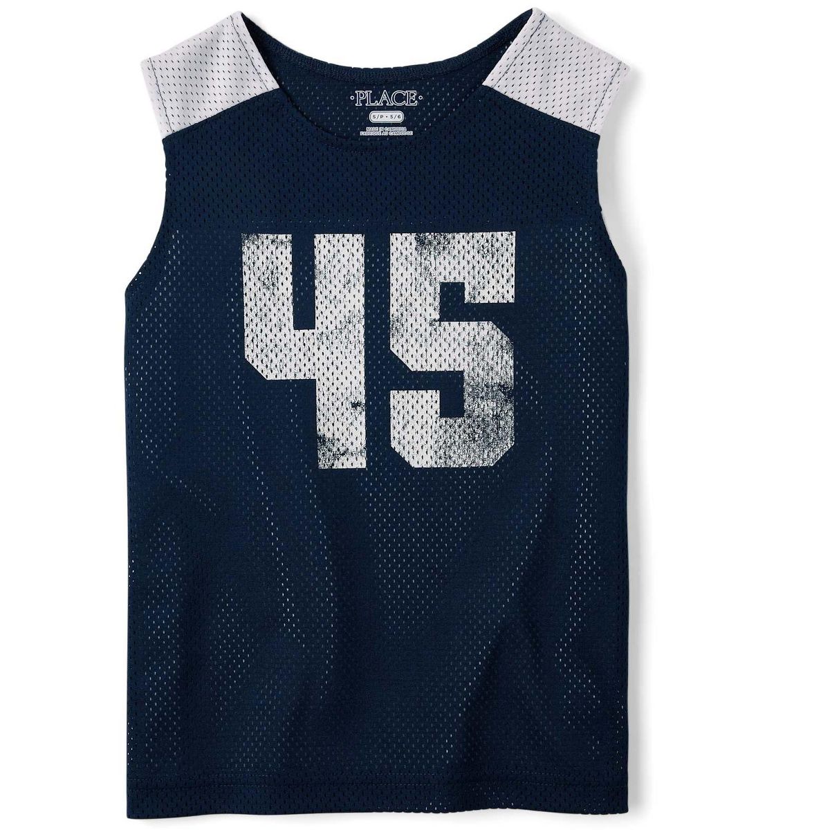 The Children's Place Boys Sleeveless Quick Dry Varsity Mesh Muscle Tank Top
