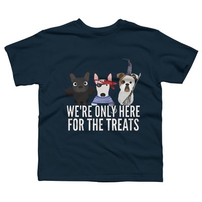 Boy's Design By Humans Dog Halloween - We're Only Here For The Treats By PedigreePrints T-Shirt
