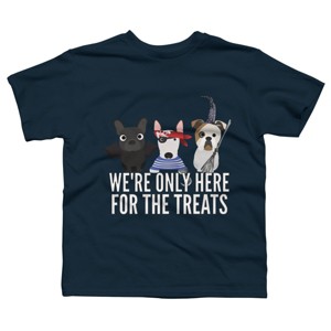 Boy's Design By Humans Dog Halloween - We're Only Here For The Treats By PedigreePrints T-Shirt - 1 of 3