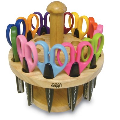 School Smart Paper Edger Scissor Set with Stand, Assorted Designs, Pack of 24