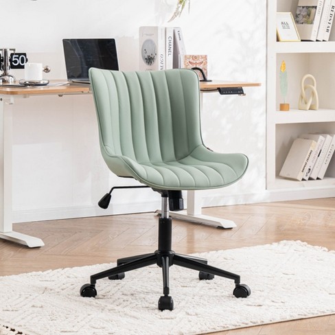 YOUNIKE Modern Home Office Chair Adjustable Swivel Desk Chair Leather Rolling Task Vanity Chair Seat Size 19.49"Wx16.93"Dx(17.91-22.64)"H - image 1 of 4