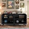Lirago Mid Century Modern Sideboard Buffet Cabinet with Storage TV Media Console Table  4 Doors Adjustable Shelves Black 32"H x 15.8"D x 60.5"W - 3 of 4
