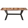 vidaXL Dining Table Honey Solid acacia wood, rubberwood, powder-coated steel - 2 of 2
