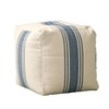 Storied Home Striped Square Canvas Pouf Blue: Cotton Upholstery, Adult Use, No Assembly Required - image 2 of 4