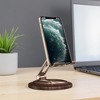 The Misty Moon's Rotatable and Foldable Walnut Wood Gold Desktop Phone Stand - 3 of 4