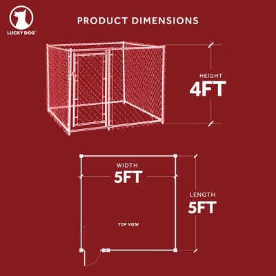 Lucky Dog Heavy Duty Galvanized Steel Chain Link Dog Kennel