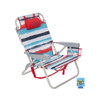 Banana Boat Lightweight Backpack 5-Position with Lay Flat Folding Beach Chair – with FREE Thermal Drink Sleeve for Cold Drinks