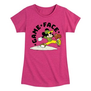 Girls' - Disney - Game Face Baseball Fitted Short Sleeve Graphic T-Shirt - 1 of 4