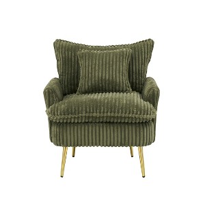 30.31 inch single chair Fashion sofa, green sofa, coarse Polyester Polyester, soft and comfortable, suitable for apartment office living room bedroom - 1 of 1
