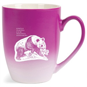 Elanze Designs 12 Ounce Ceramic Decorative Laser Engraved Giftable Novelty Tea Coffee Cup Mug Pink and White Panda Gentle Playful Calm Peaceful - 1 of 4
