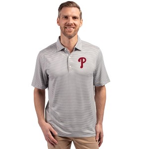 Philadelphia Phillies Cutter & Buck Forge Eco Double Stripe Stretch Recycled Mens Polo - 1 of 1