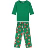 cheibear Family Christmas Santa Print Long Sleeve Top and Pants Pajama Set Green - 2 of 4