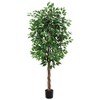 COZONY 4/5/6FT Artificial Ficus Tree in Pot, Fake Silk Tree for Indoor & Outdoor Decor - 2 of 4