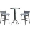Resenkos 3 Piece Bar Height Outdoor Bistro Set for 2, Round Patio Pub Table 2 Bar Chairs with Comfortable Design & Strong Build, Tan - 2 of 4