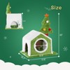 phiestina 24in Christmas Cat House, Festive Plush Cat Bed Cave with Dual Openings, Holiday Decor for Indoor Cats - 3 of 4