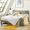 King KERA Metal & Wood Platform Bed Frame with Angled Headboard, Mellow - 2 of 4