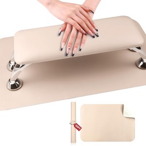 Saviland Apricot Nail Tech Rest: Ergonomic Arm Cushion w/ Microfiber Surface - Salon Support System. - 1 of 4