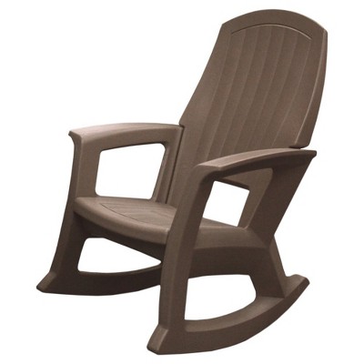 Semco Plastics SEMTPE Extra Large Recycled Plastic Resin Durable Outdoor Patio Rocking Chair, Taupe Brown